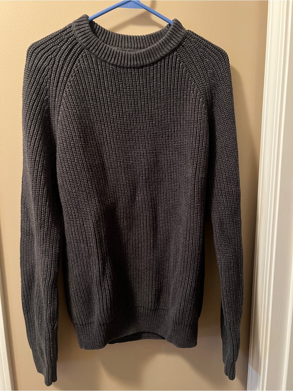 Quince Dark Charcoal Ribbed Crewneck Sweater